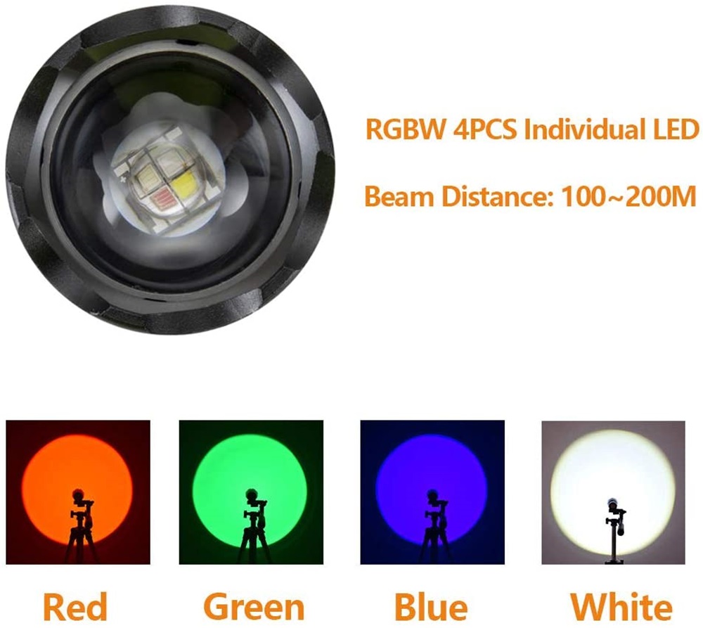 Zoom 4-Colour Light LED Flashl - огляд і ціна Outdoor Hunting Photography